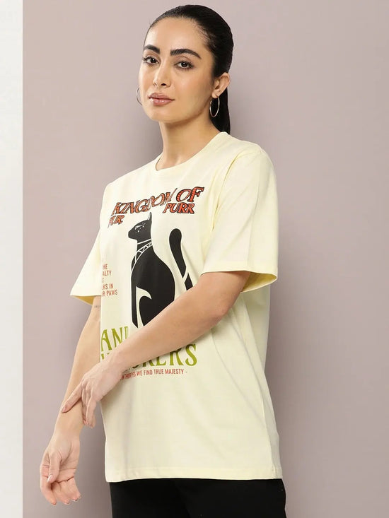 Dillinger Off White Graphic Oversized T-Shirt-WMNCR515WWHT-XS