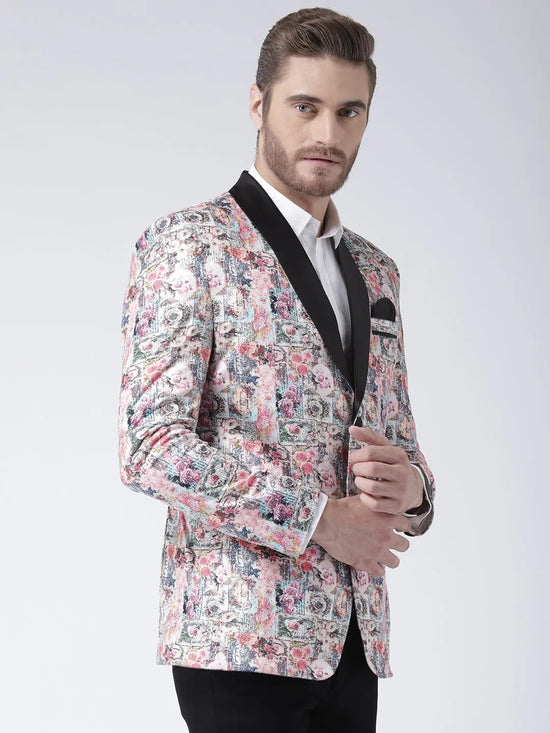 Hangup Men Standard Printed Men Formalwear-D51TuxedoBlazer