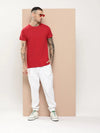 Difference Of Opinion Men's Red Plain T-Shirt-DOCRM136RED-S