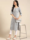 Women's Grey Solid Straight Kurta-SKC-3312-Grey