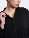 Women Black Cotton Twill Oversized Shirt