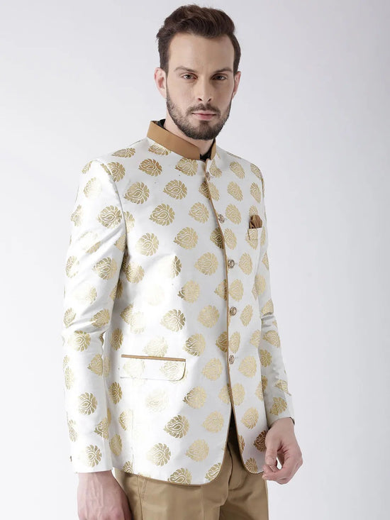 Hangup Men Standard Printed Men Formalwear-WhiteFoil