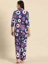 Shirt Pyjama nightwear set in Blue Evil Eye Print