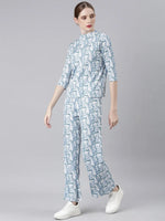 Women Blue Abstract Tracksuit-AF-1977-Blue