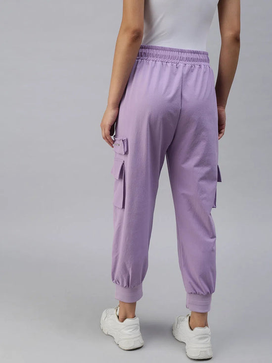 Women's Lavender Solid Joggers Track Pant-AF-1618-Lavender