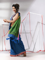 Sapphire Blue Cotton Saree With Sequined Work-MA55CT06520113