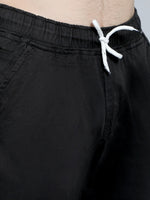 Jogger Cargos with Elastic waist and 6 pockets-Black