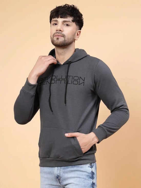 Rigo Revolutions Printed Hooded Neck Fleece Sweatshirt