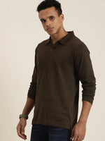 Dillinger Brown Solid Regular Polo T-shirt