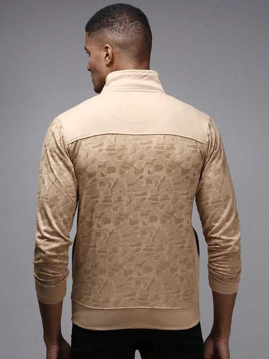 Men Beige Printed Sweatshirt-OTSS-30-Beige