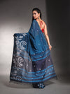 Teal Blue Pure Cotton Soft Saree With Nakshi Designs-MA54CT041380004