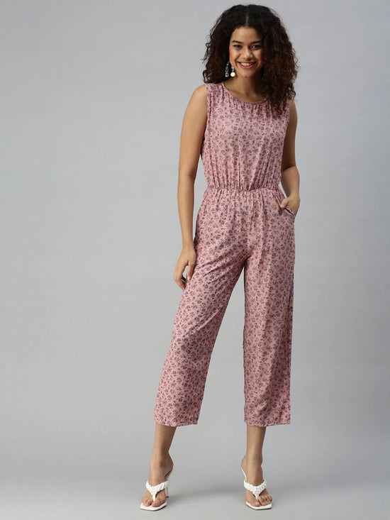 Women's Purple Geometrical Jumpsuit-AE-9890-Mauve