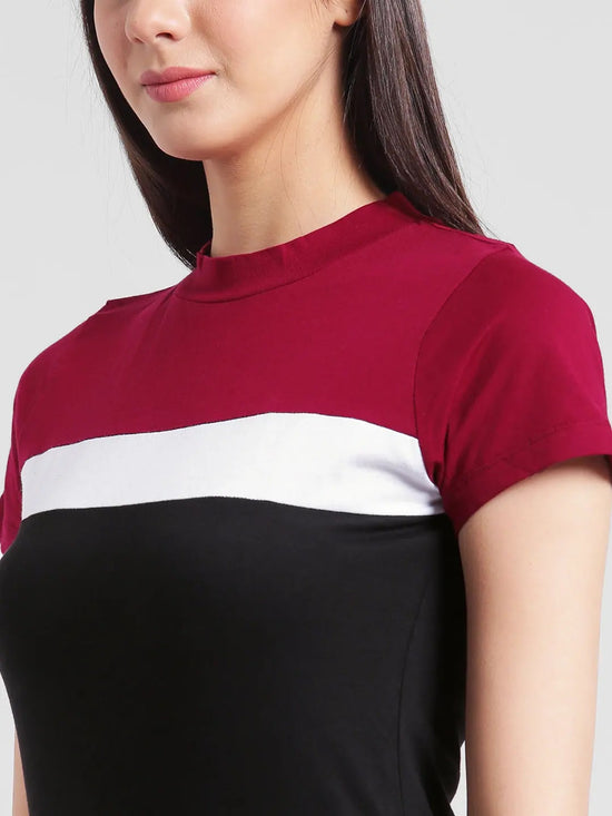 Rigo Color Block Short Sleeve Bodycon Dress