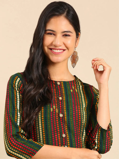 Women's Multi Printed Straight Kurta-GW-1840-Multi