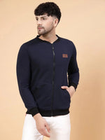 Rigo Front Zip With Mandarin Collar Fleece Bomber Jacket-SW09211107-3XL