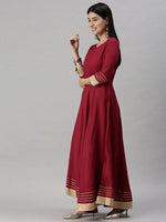 Women's Maroon Solid Anarkali Kurta-FS0024-Maroon