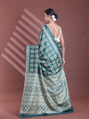 Green Silk Soft Saree With Texture Print-MA60BSL01400034