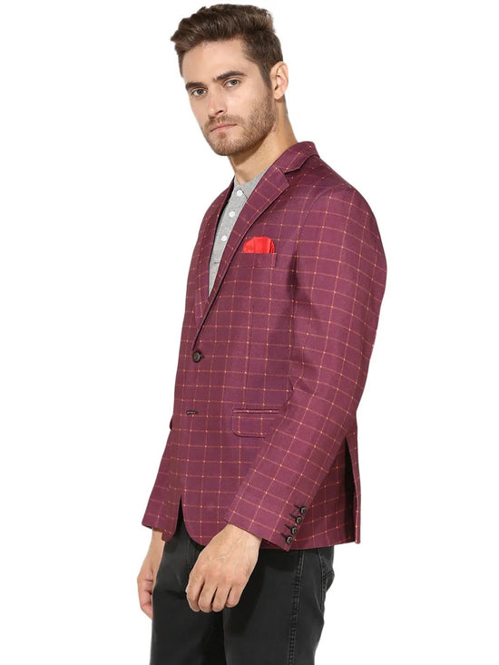 Hangup Men Standard Checkered Men Formalwear-D10CheckBlazer