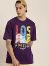 Dillinger Purple Graphic Oversized T-Shirt-DLMOV003GRL-S