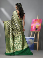 Black Silk Banarasi Saree With Zari Woven Designs-MA52BSL441050004