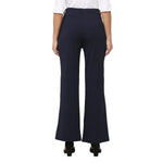 Smarty Pants Women's Ployester Lycra Bell Bottom Navy Blue Formal Trouser-SMPT-906D-S