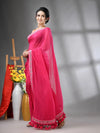 Pink Mul Cotton Soft Saree With Embroidered Borders-MA62MCT33990001