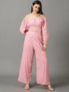 Women's Pink Solid Co-Ords-AE-15828-Pink