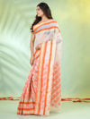 Off White Handwoven Cotton Saree With Ethnic Patterns-MA66CT431930007