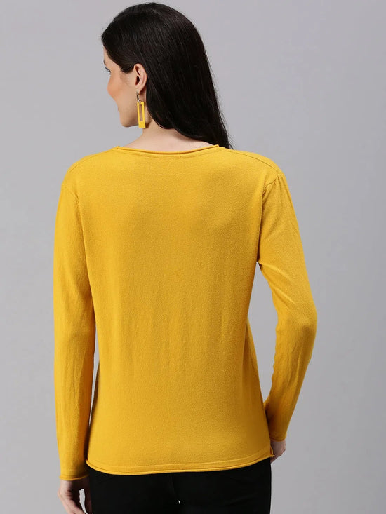 Women's Yellow Solid Top-TG-A-219A-Yellow