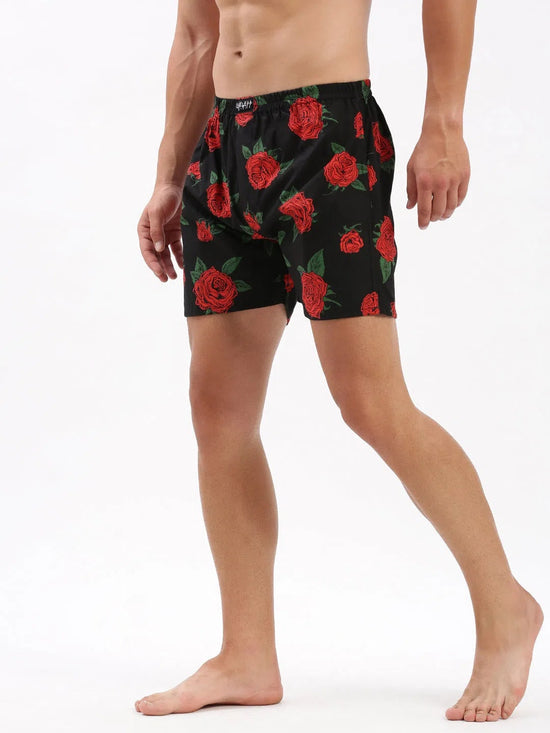 Men Printed Black Boxer-142-9-Black