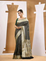 Black Silk Banarasi Saree With Zari Woven Designs-MA53BSL441050028