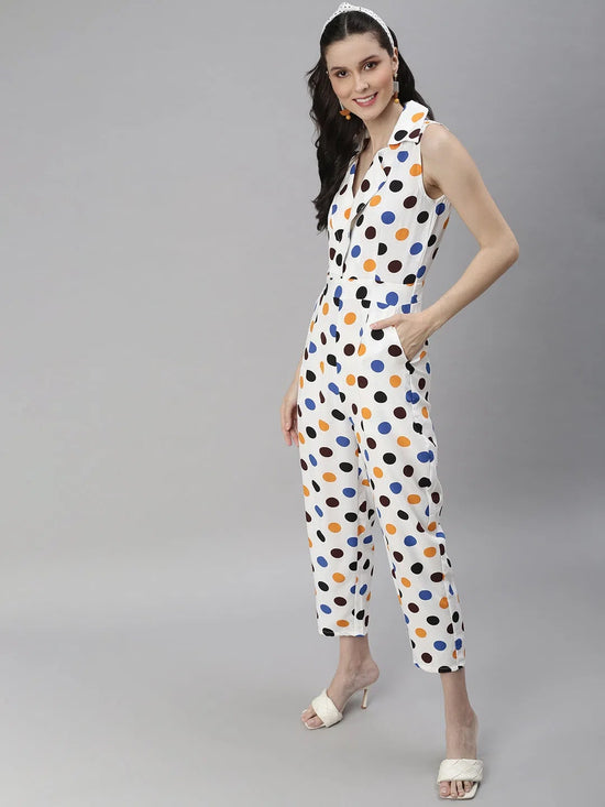 Women's Off white Printed Jumpsuit-AE-9999-Offwhite