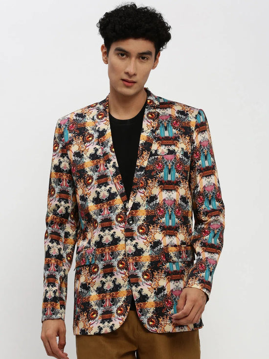 Men Multi Printed Blazer-SOBLZ-85-04-Multi