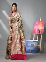 Brown Silk Banarasi Saree With Zari Woven Designs-MA52BSL441050053