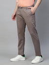 Genips Men's Cotton Stretch Caribbean Slim Fit Self Design Grey Color Trousers