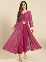 Women Solid Standard Magenta Jumpsuits & Sets