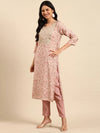 Women's Pink Printed Kurta Set-RF-1950-Peach