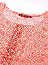 Women's Pink Printed Kurta Set-SKC-7901-Coral