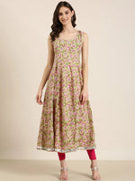 Women Green Floral Anarkali Kurta-RE-SKF-203-Green