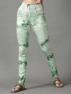 Women's Green Solid Skinny Fit Denim Jeans-GZ-5138-Green