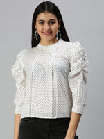 Women White Printed Boxy Top-AE-7043-Whiteblack