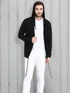 Rigo Black Hooded With Bottom Detailing Cardigan -Full