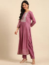 Women's Purple Printed Kurta Set-BCSK-1525-Purple