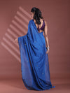 Sapphire Blue Pure Cotton Soft Saree With Sequined Work-MA59CT06510038