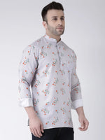 Hangup Men Slim Printed Men's Indian Wear-K10ShortKurta