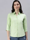 Women's Green Solid Shirt-AE-3331034-Green