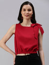 Women's Red Solid Top-SH-6170-Maroon