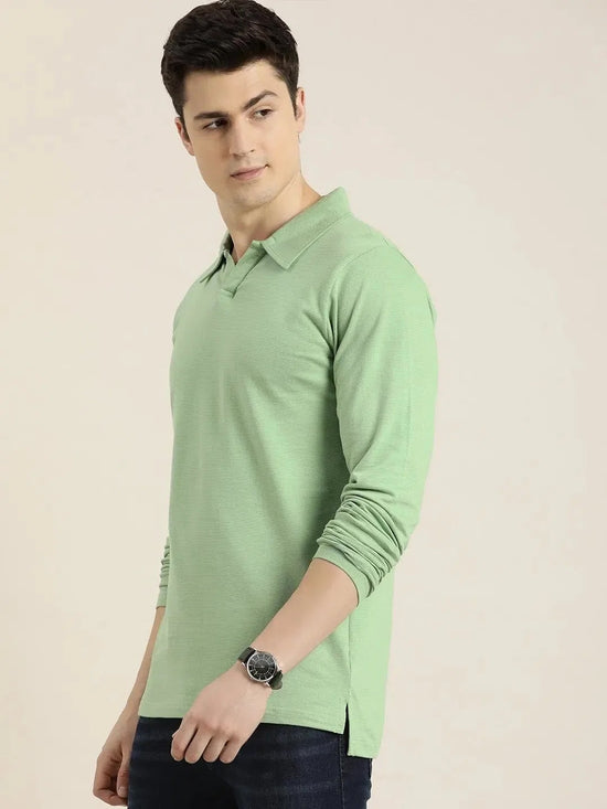 Dillinger Green Solid Regular Polo T-shirt