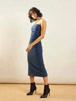 Women Blue Blast Denim Tube Dress