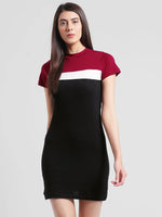 Rigo Color Block Short Sleeve Bodycon Dress